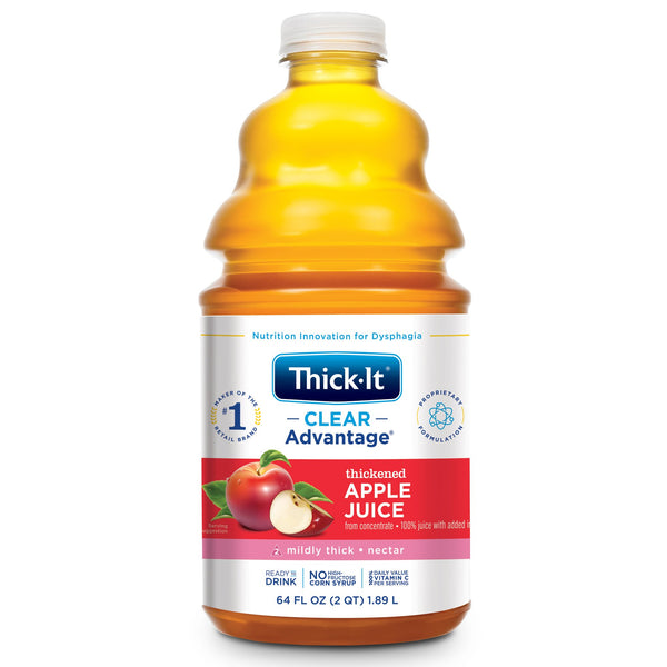 Thick-It® Clear Advantage® Thickened Beverage 64 oz. Bottle Apple Flavor Liquid IDDSI Level 2 Mildly Thick (742227_EA) 1/EA