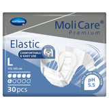 MoliCare® Premium Elastic 6D Unisex Adult Incontinence Brief Large Disposable Moderate Absorbency (1174288_CS) 90/CS