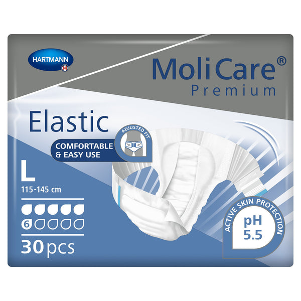 MoliCare® Premium Elastic 6D Unisex Adult Incontinence Brief Large Disposable Moderate Absorbency (1174288_CS) 90/CS