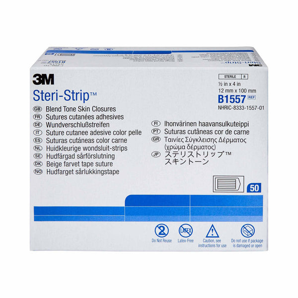 Steri-Strip™ Skin Closure Strip 1/2 X 4 Inch Nonwoven Material Flexible Strip Tan (304148_CS) 200/CS