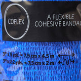 CoFlex® Cohesive Bandage 3 Inch X 5 Yard Self-Adherent Closure Teal / Blue / White / Purple / Red / Green NonSterile 14 lbs. Tensile Strength (257217_CS) 24/CS