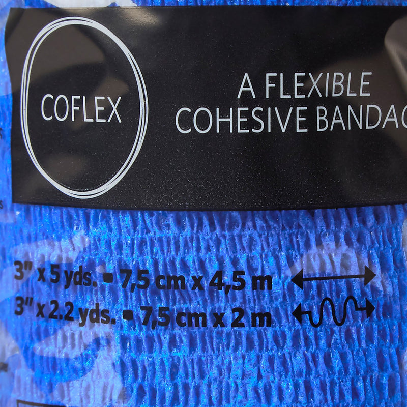 CoFlex® Cohesive Bandage 3 Inch X 5 Yard Self-Adherent Closure Teal / Blue / White / Purple / Red / Green NonSterile 14 lbs. Tensile Strength (257217_CS) 24/CS