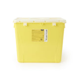 McKesson Prevent® Chemotherapy Waste Container Yellow Base 13-1/2 H X 17-3/10 W X 13 L Inch Vertical Entry 8 Gallon (854427_EA) 1/EA