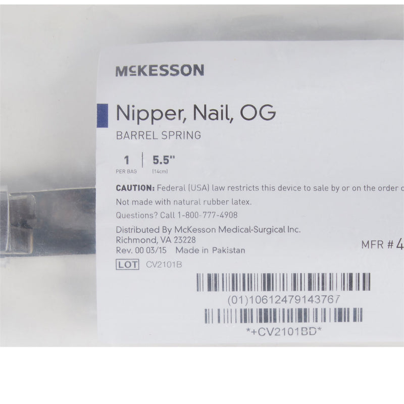 McKesson Performance Nail Nipper Concave Jaw 5-1/2 Inch Length Chrome Covered Stainless Steel (487549_EA) 1/EA