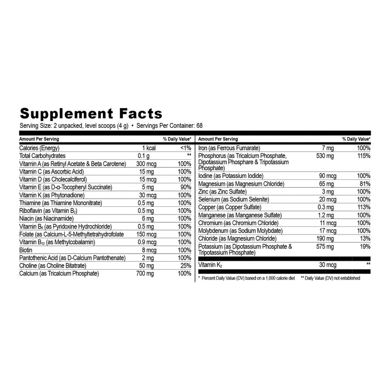 NanoVM® 1 - 3 Years Pediatric Oral Supplement Unflavored 275 Gram Jar Powder Vitamins / Minerals Food Allergies (923964_BT) 1/BT