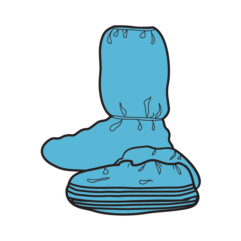Hi Guard® Boot Cover One Size Fits Most Knee High Nonskid Sole Blue NonSterile (204038_CS) 150/CS