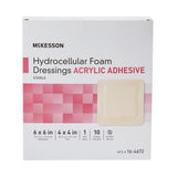 McKesson Foam Dressing 6 X 6 Inch With Border Film Backing Acrylic Adhesive Square Sterile (1138299_BX) 10/BX
