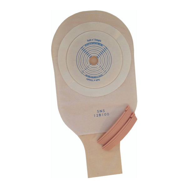 Safe n Simple™ Ostomy Pouch One-Piece System 12 Inch Length Flat, Trim to Fit Drainable (1107760_BX) 10/BX