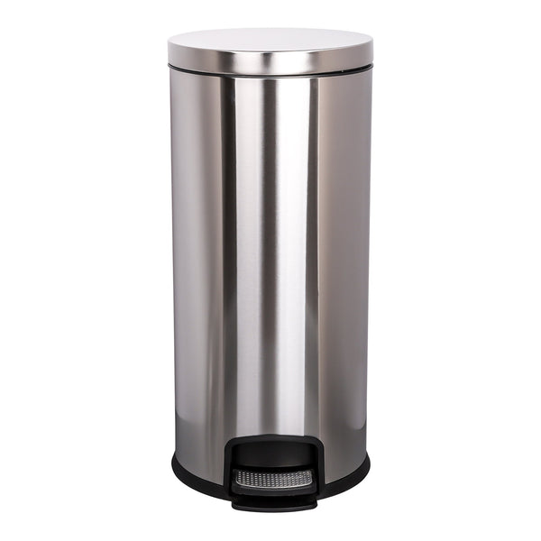 McKesson Trash Can 32 Quart / 8 gal. Silver Metal Round (1223690_EA) 1/EA