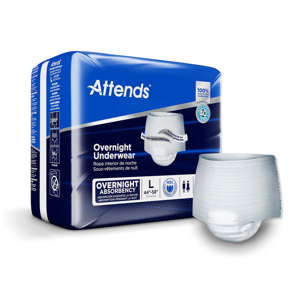 Attends® Overnight Unisex Adult Absorbent Underwear Pull On with Tear Away Seams Large Disposable Heavy Absorbency (830764_BG) 14/BG