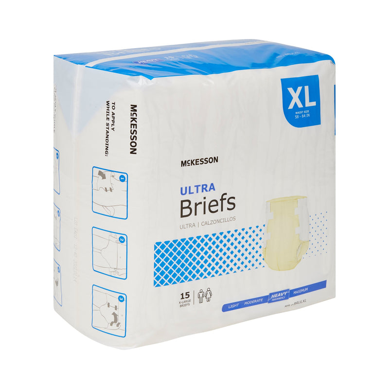 McKesson Ultra Unisex Adult Incontinence Brief X-Large Disposable Heavy Absorbency (800833_CS) 4/CS