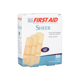 American® White Cross Adhesive Strip Assorted Sizes Plastic Assorted Shapes Sheer Sterile (1106232_BX) 80/BX