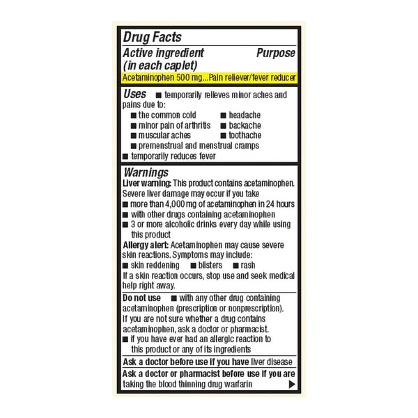 Foster & Thrive™ Pain Relief 500 mg Strength Acetaminophen Caplet 50 per Bottle (1238928_BT) 1/BT