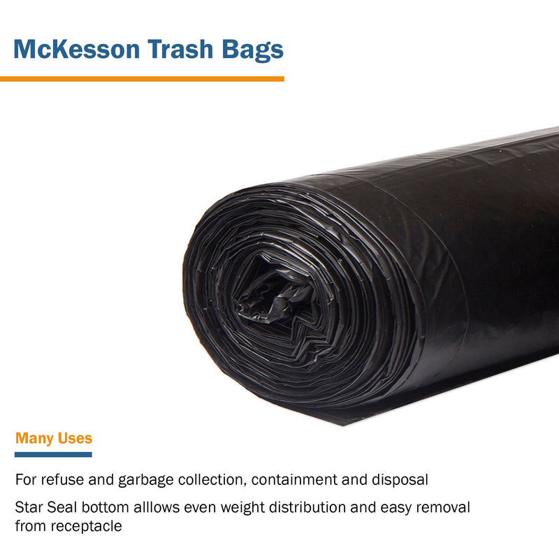 McKesson Trash Bag 56 gal. Black LLDPE 1.5 mil 43 X 47 Inch Star Seal Bottom Coreless Roll (1137659_CS) 100/CS