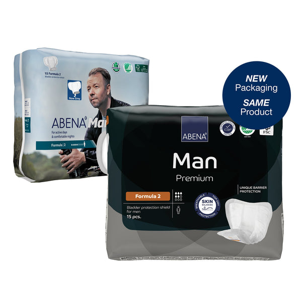 Abena® Premium Man Bladder Control Pad 9 X 11.4 Inch Moderate Absorbency Fluff / Polymer Core Size 2 (1218254_CS) 180/CS