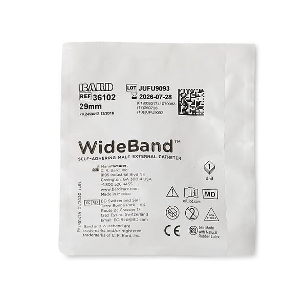 Wide Band® Male External Catheter Self-Adhesive Band Silicone Medium (334732_EA) 1/EA