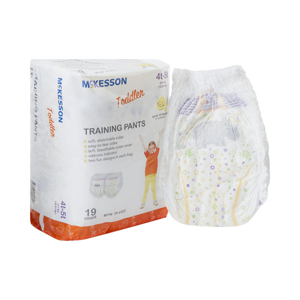 McKesson Unisex Toddler Training Pants Pull On with Tear Away Seams Size 4T to 5T Disposable Heavy Absorbency (1144483_BG) 1/BG