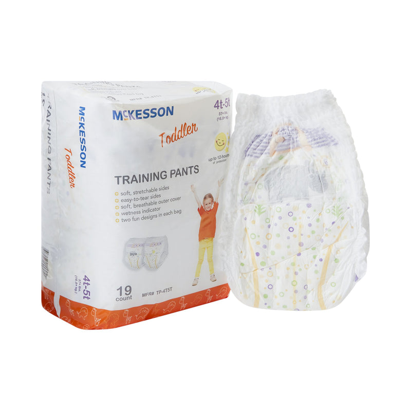 McKesson Unisex Toddler Training Pants Pull On with Tear Away Seams Size 4T to 5T Disposable Heavy Absorbency (1144483_CS) 4/CS