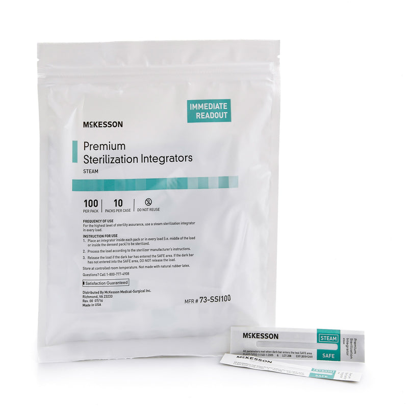McKesson Sterilization Chemical Integrator Strip Steam 4 Inch Length (524536_PK) 1/PK