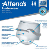 Attends® Care Unisex Adult Absorbent Underwear Pull On with Tear Away Seams Medium Disposable Heavy Absorbency (771656_CS) 80/CS