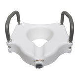 McKesson Raised Toilet Seat with Arms 5 Inch Height Standard / Elongated 300 lbs. Weight Capacity (1065229_EA) 1/EA