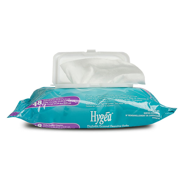 Hygea® Flushable Personal Wipe Soft Pack Scented 48 Count (461596_CS) 576/CS