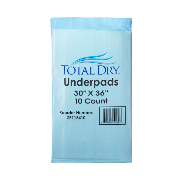 TotalDry™ Disposable Underpad 30 X 36 Inch Fluff / Polymer Heavy Absorbency (975701_BG) 10/BG