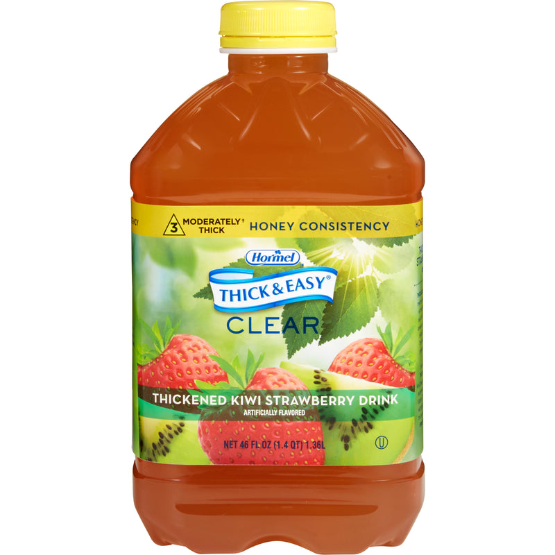 Thick & Easy® Thickened Beverage 46 oz. Bottle Kiwi Strawberry Flavor Liquid IDDSI Level 3 Moderately Thick/Liquidized (671146_CS) 6/CS