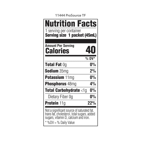 ProSource® TF Tube Feeding Formula Unflavored Liquid 45 mL Pouch (891032_CS) 100/CS