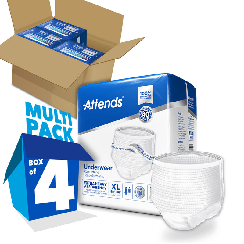 Attends® Care Unisex Adult Absorbent Underwear Pull On with Tear Away Seams X-Large Disposable Heavy Absorbency (1028713_BG) 25/BG