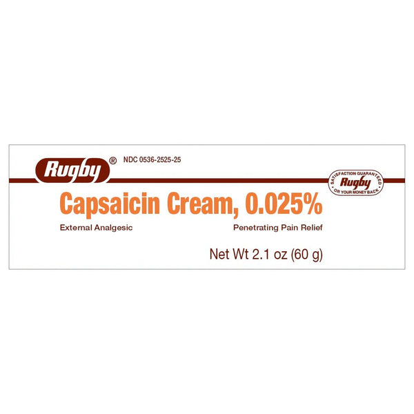 Rugby® Topical Pain Relief 0.025% Strength Capsaicin Cream 2.1 oz. (538938_EA) 1/EA