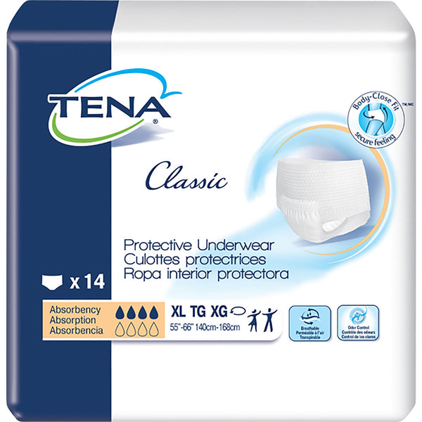 TENA® Classic Unisex Adult Absorbent Underwear Pull On with Tear Away Seams X-Large Disposable Moderate Absorbency (959417_PK) 14/PK