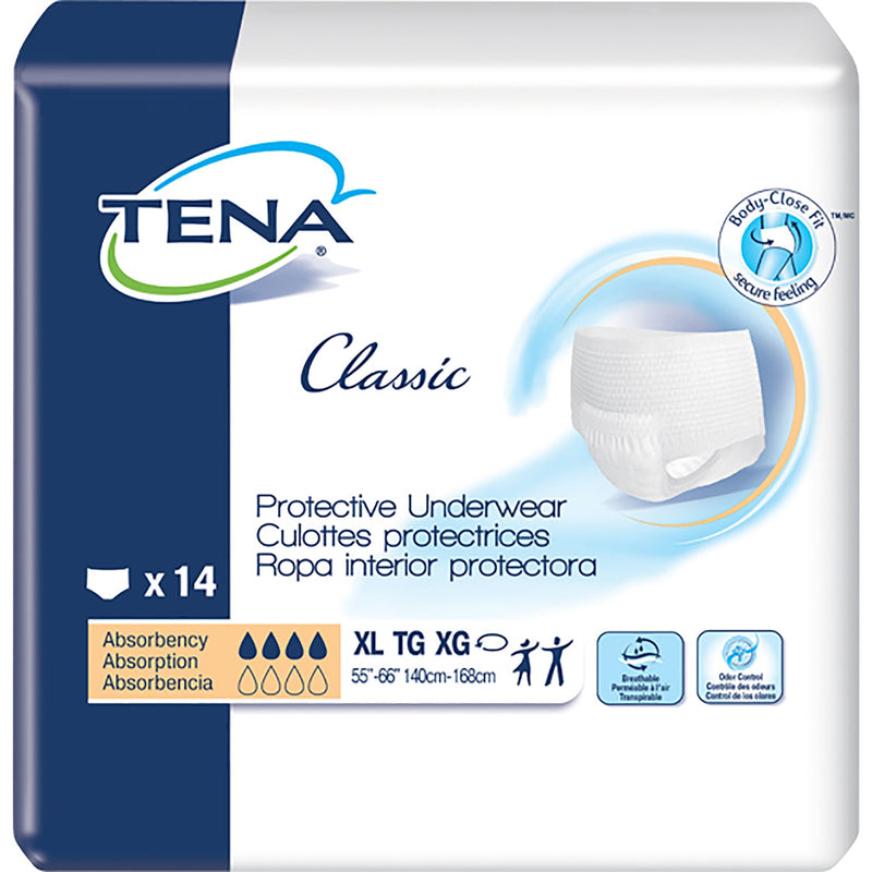 TENA® Classic Unisex Adult Absorbent Underwear Pull On with Tear Away Seams X-Large Disposable Moderate Absorbency (959417_PK) 14/PK