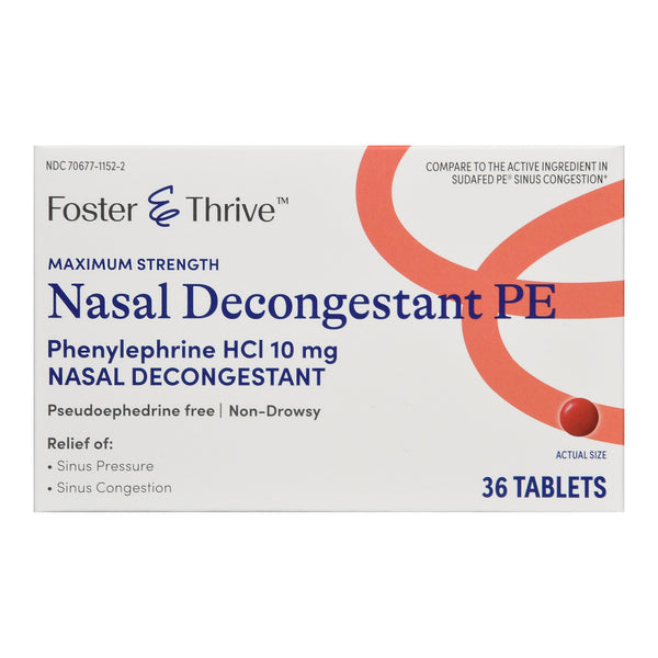 Foster & Thrive™ Sinus Relief 10 mg Strength Tablet 36 per Bottle (1235085_BT) 1/BT