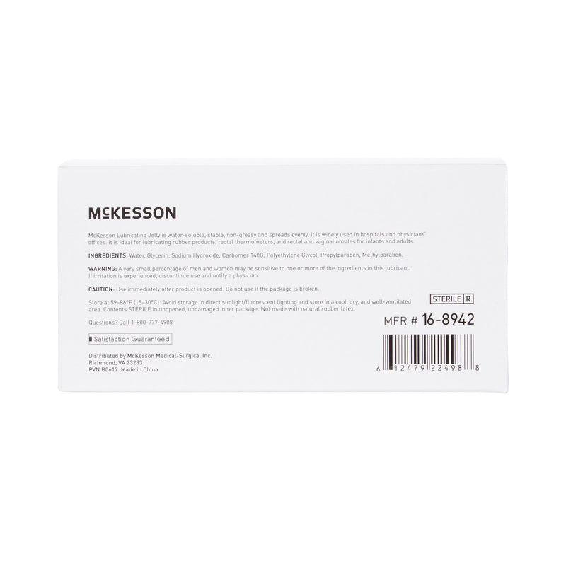 McKesson Lubricating Jelly 3 Gram Individual Packet Sterile (1066698_EA) 1/EA