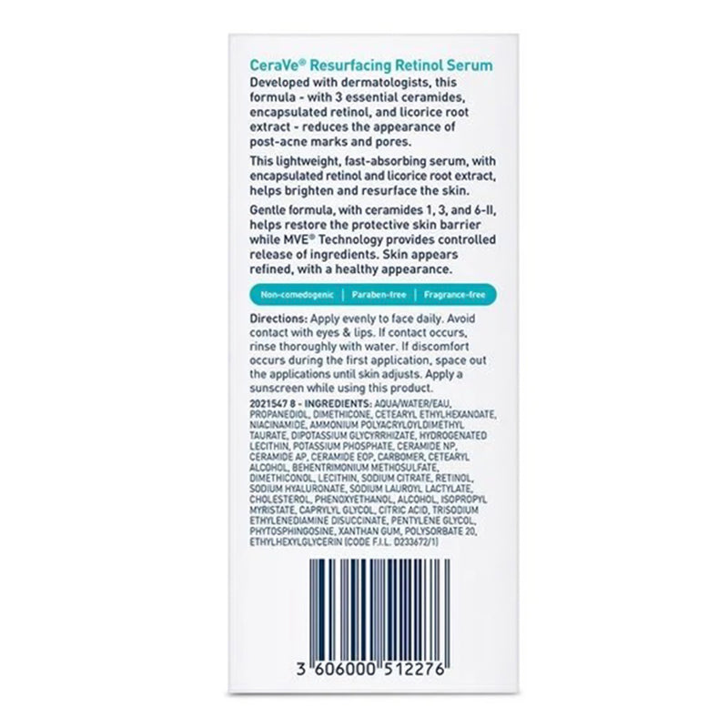 CeraVe® Resurfacing Retinol Serum Acne Treatment 1 oz. Serum (1253464_EA) 1/EA
