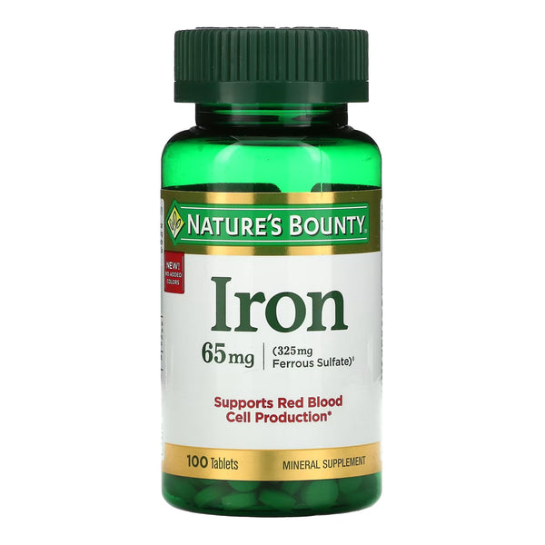 Nature's Bounty® Mineral Supplement Iron 65 mg Strength Tablet 100 per Bottle (861286_BT) 1/BT