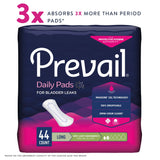 Prevail® Daily Pads Bladder Control Pad 8.35 Inch Length Light Absorbency Polymer Core One Size Fits Most (1166745_BG) 44/BG