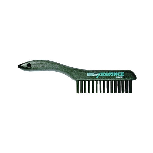 Advance Brush Shoe Handle Scratch Brushes, 10 1/4", 4X16 Rows, Carbon Stl Wire, Plastic Handle (410-85037) Each