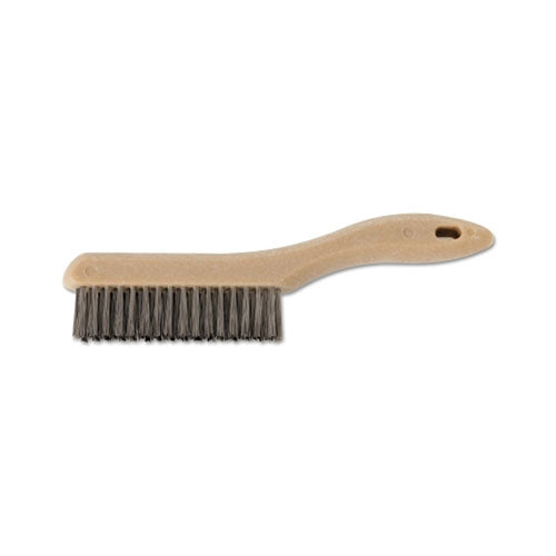 Advance Brush Shoe Handle Scratch Brushes, 10 1/4", 4X16 Rows, SS Wire, Plastic Handle (410-85039) Each