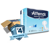 Attends® Shaped Pads Regular Bladder Control Pad 12 X 25.2 Inch Heavy Absorbency Polymer Core One Size Fits Most (1186541_PK) 20/PK