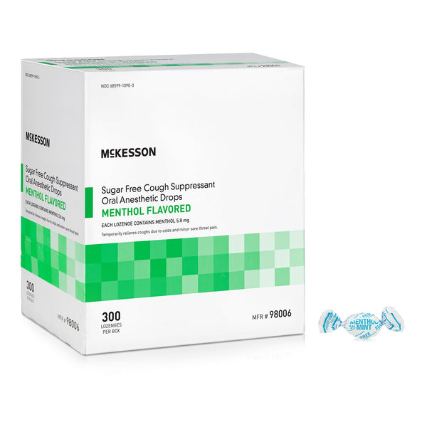 McKesson Brand Cold and Cough Relief 7.6 mg Strength Lozenge 300 per Box (1111731_BX) 300/BX