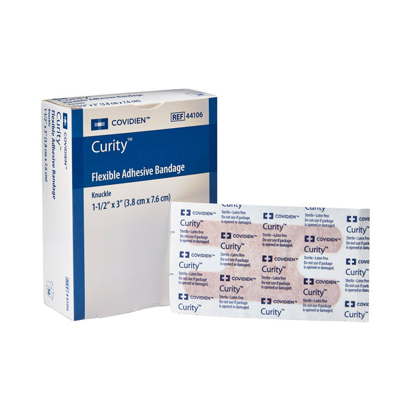 Curity™ Adhesive Strip 1-1/2 X 3 Inch Fabric Knuckle Tan Sterile (801923_CS) 1200/CS