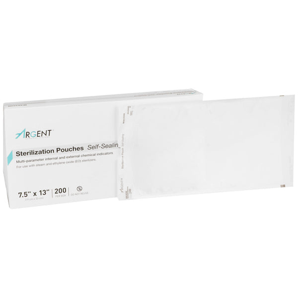 McKesson Argent™ Sure-Check® Sterilization Pouch Ethylene Oxide (EO) Gas / Steam 7-1/2 X 13 Inch Transparent / Blue Self Seal Paper / Film (524881_CS) 1000/CS