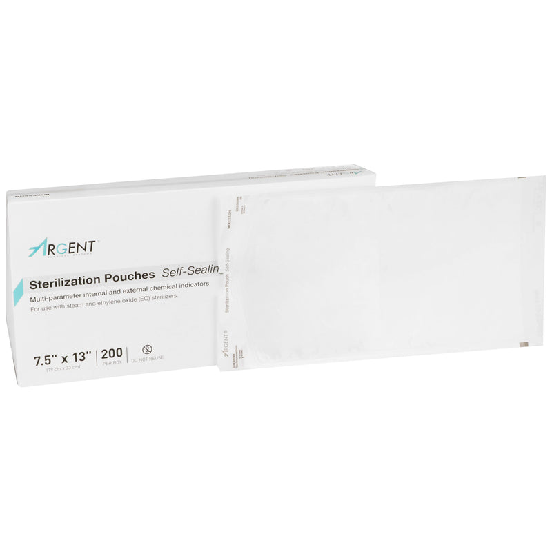 McKesson Argent™ Sure-Check® Sterilization Pouch Ethylene Oxide (EO) Gas / Steam 7-1/2 X 13 Inch Transparent / Blue Self Seal Paper / Film (524881_CS) 1000/CS