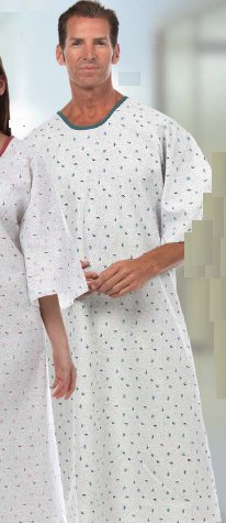 Fashion Seal Uniforms Patient Exam Gown Medium / Large Light Blue Reusable (253894_EA) 1/EA