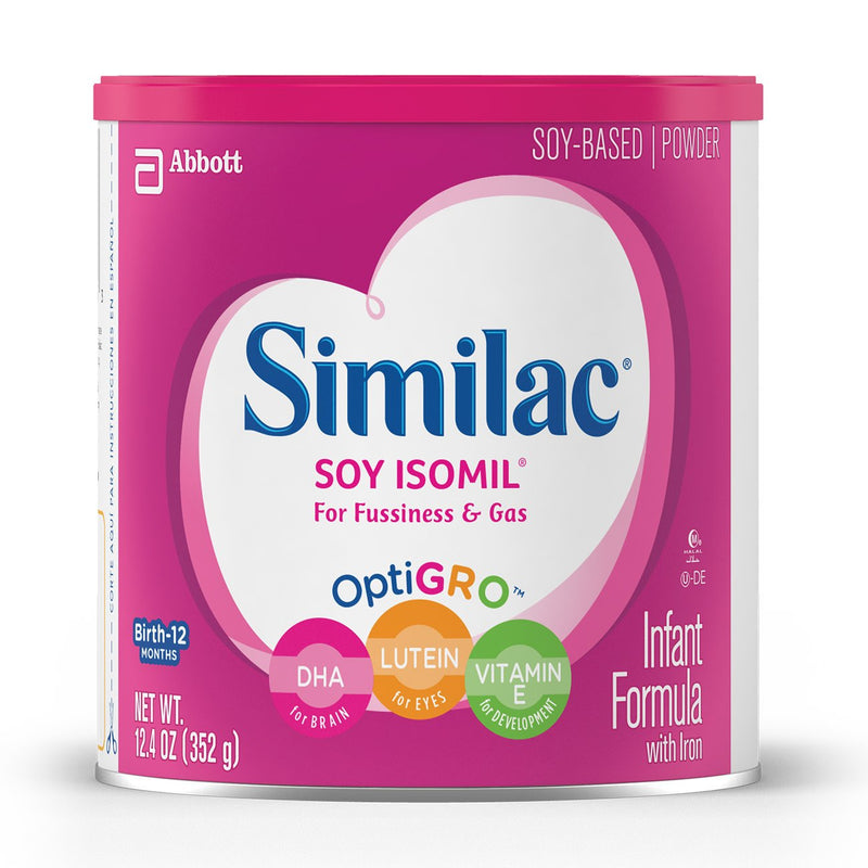 Similac® Soy Isomil® Infant Formula Unflavored 12.4 oz. Can Powder Soy Galactosemia / Lactose Intolerance (746697_EA) 1/EA