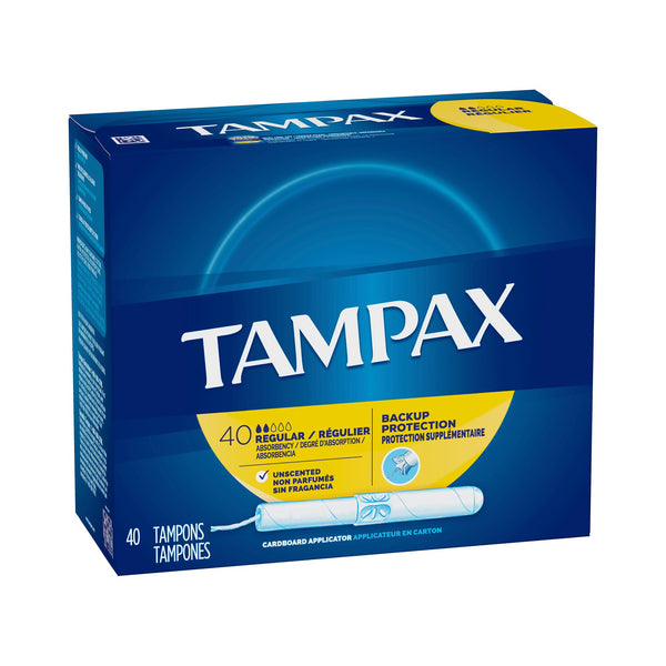 Tampax® Tampon Regular Absorbency Cardboard Applicator Individually Wrapped (783577_BX) 40/BX