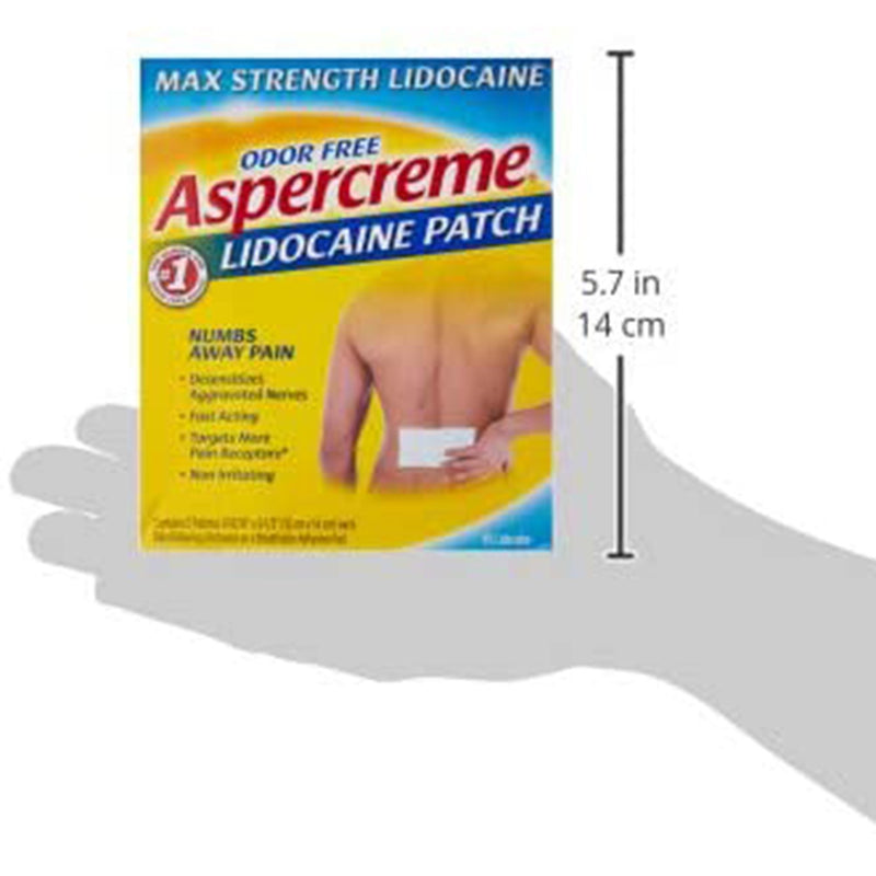 Aspercreme® Topical Pain Relief 4% Strength Lidocaine Patch 5 per Box (1093076_BX) 5/BX