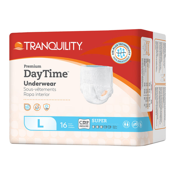 Tranquility® Premium DayTime™ Unisex Adult Absorbent Underwear Pull On with Tear Away Seams Large Disposable Heavy Absorbency (695737_BG) 16/BG